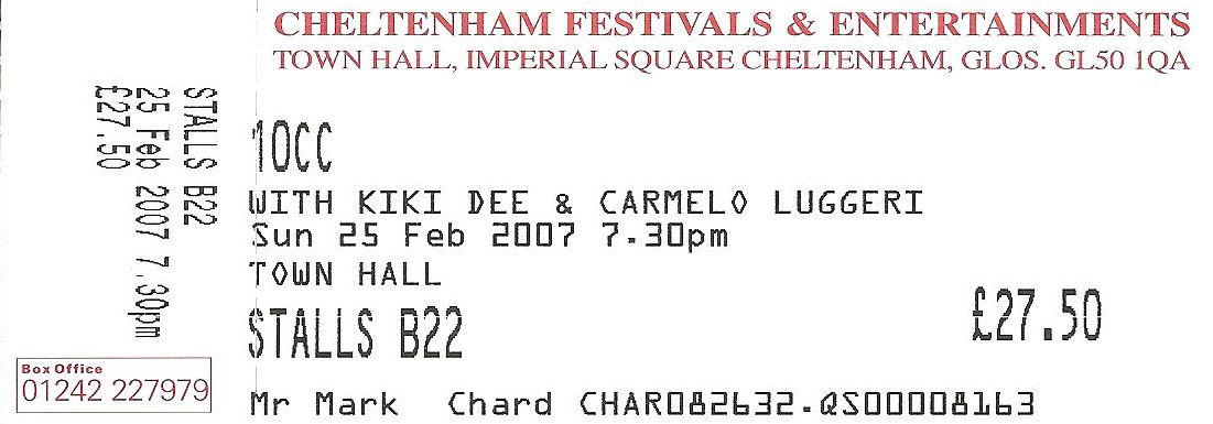 10CC Ticket